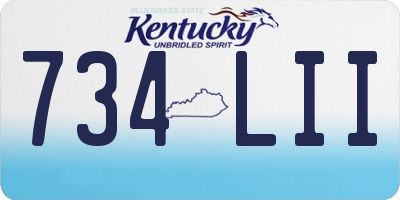 KY license plate 734LII