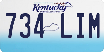 KY license plate 734LIM