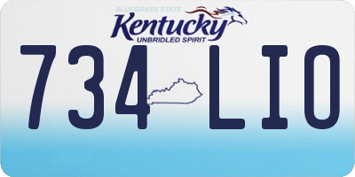 KY license plate 734LIO