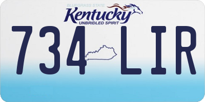 KY license plate 734LIR