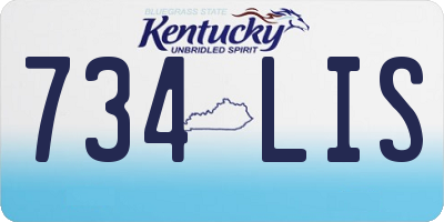 KY license plate 734LIS