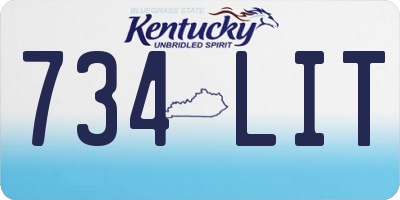 KY license plate 734LIT