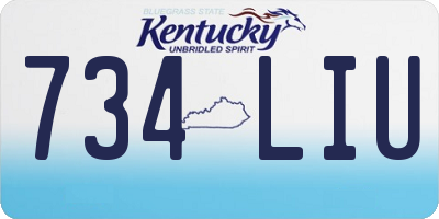 KY license plate 734LIU