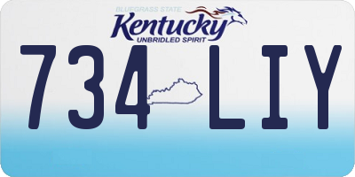 KY license plate 734LIY