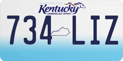 KY license plate 734LIZ