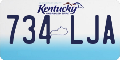 KY license plate 734LJA