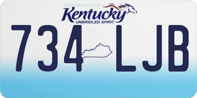 KY license plate 734LJB