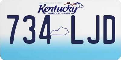 KY license plate 734LJD