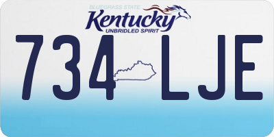 KY license plate 734LJE