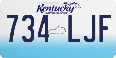 KY license plate 734LJF