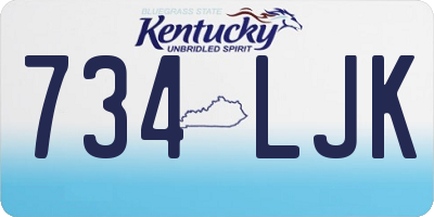 KY license plate 734LJK