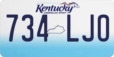 KY license plate 734LJO