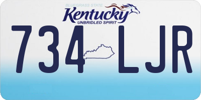 KY license plate 734LJR