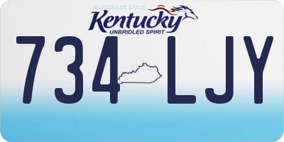 KY license plate 734LJY