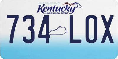 KY license plate 734LOX