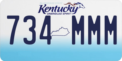 KY license plate 734MMM