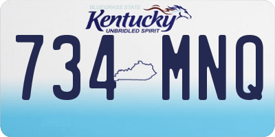 KY license plate 734MNQ