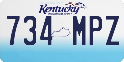 KY license plate 734MPZ