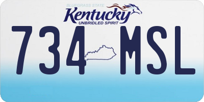 KY license plate 734MSL