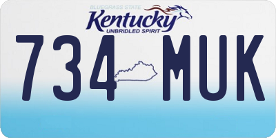 KY license plate 734MUK