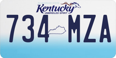 KY license plate 734MZA