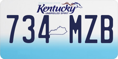 KY license plate 734MZB