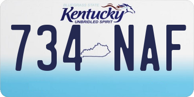 KY license plate 734NAF