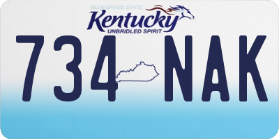 KY license plate 734NAK