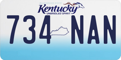 KY license plate 734NAN