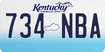 KY license plate 734NBA