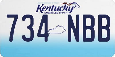 KY license plate 734NBB