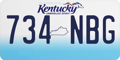 KY license plate 734NBG