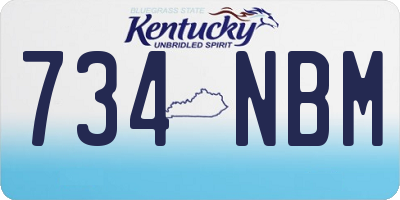 KY license plate 734NBM