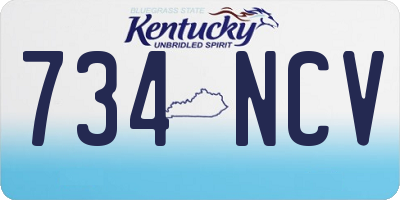 KY license plate 734NCV