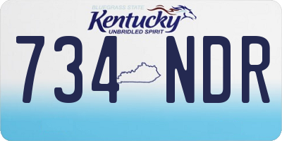 KY license plate 734NDR