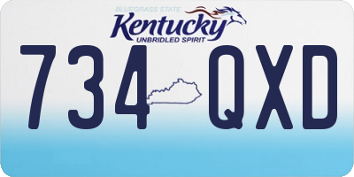KY license plate 734QXD