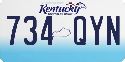 KY license plate 734QYN