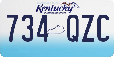 KY license plate 734QZC