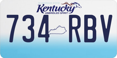 KY license plate 734RBV