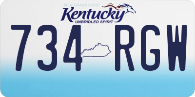 KY license plate 734RGW