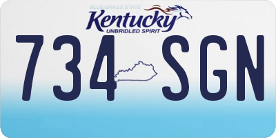 KY license plate 734SGN
