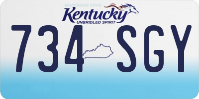 KY license plate 734SGY