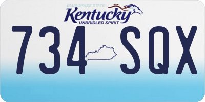 KY license plate 734SQX