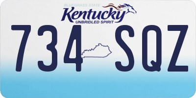 KY license plate 734SQZ