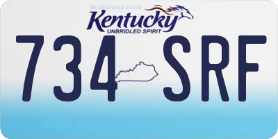 KY license plate 734SRF