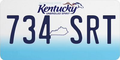 KY license plate 734SRT