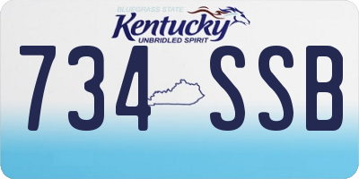 KY license plate 734SSB