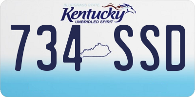 KY license plate 734SSD