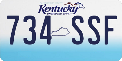 KY license plate 734SSF
