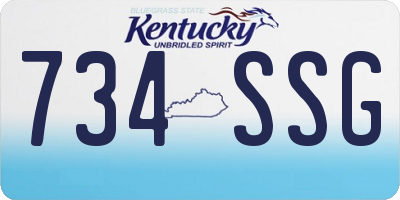 KY license plate 734SSG
